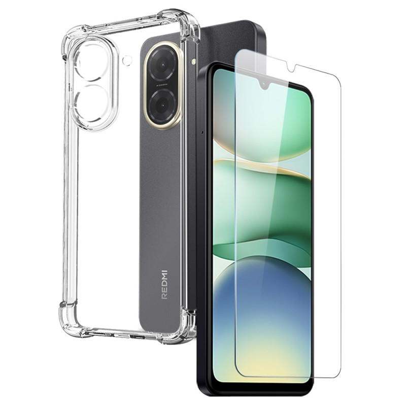 Coque Xiaomi Redmi A5 4G / Poco C71 Transparente avec Protecteur Écran en Verre Trempé