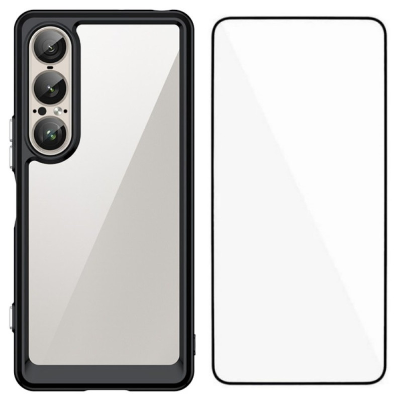 Coque Sony Xperia 1 VII Hybride avec Protecteur Écran en verre Trempé WANLONFENG