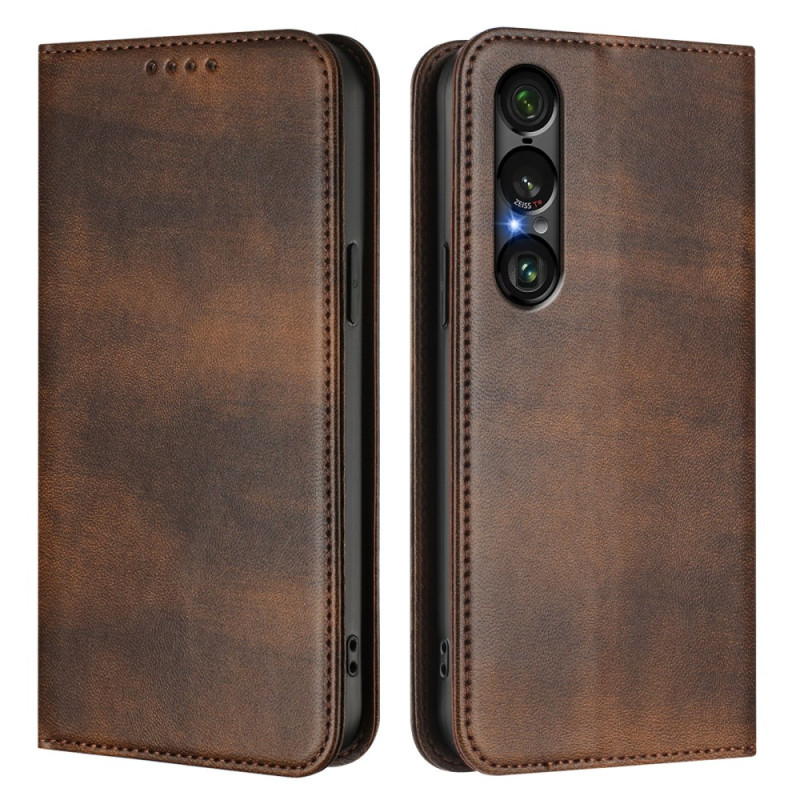 Flip Cover Sony Xperia 1 VII Protection RFID Design Rétro
