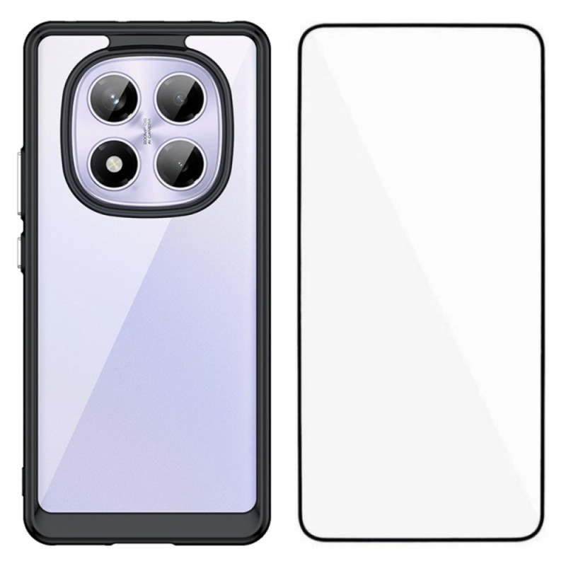 Coque Xiaomi Redmi Note 14 Pro 4G Hybride avec Protecteur Écran en Verre Trempé