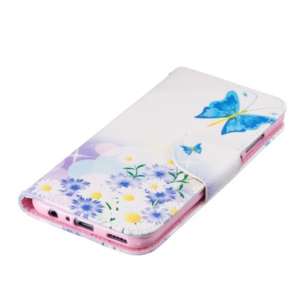 Housse Honor 10 Lite / Huawei P Smart 2019 Papillons et Fleurs Peints