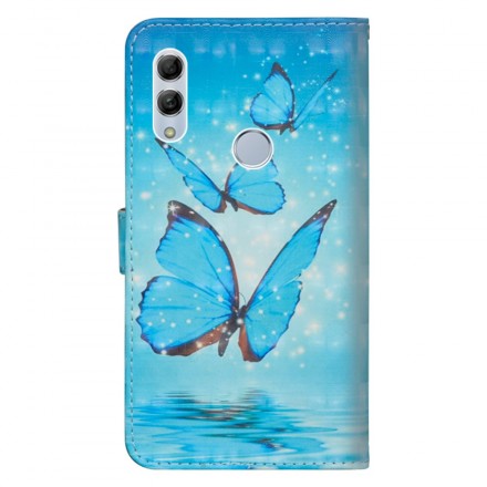 Housse Honor 10 Lite / Huawei P Smart 2019 Papillons Bleus Volants Housse Honor 10 Lite / Huawei P Smart 2019 Papillons Bleus Volants