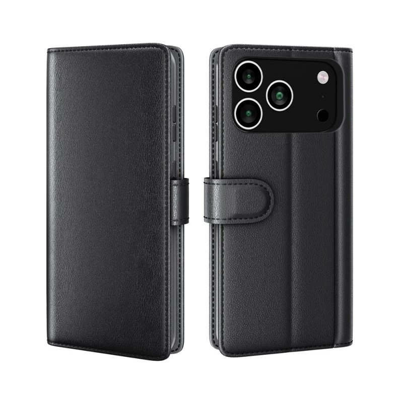 Housse iPhone 18 Pro / 17 Pro Portefeuille Cuir Véritable
