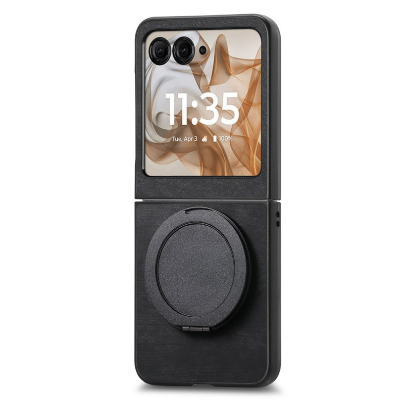 Coque Motorola Razr 70 / 60 / 50 Effet Daim avec Support Rotatif