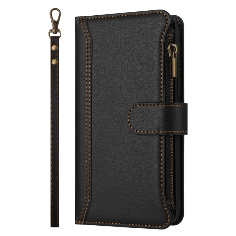 Housse iPhone 18 Pro Max / 17 Pro Max Portefeuille 9 Porte-Cartes et Lanière