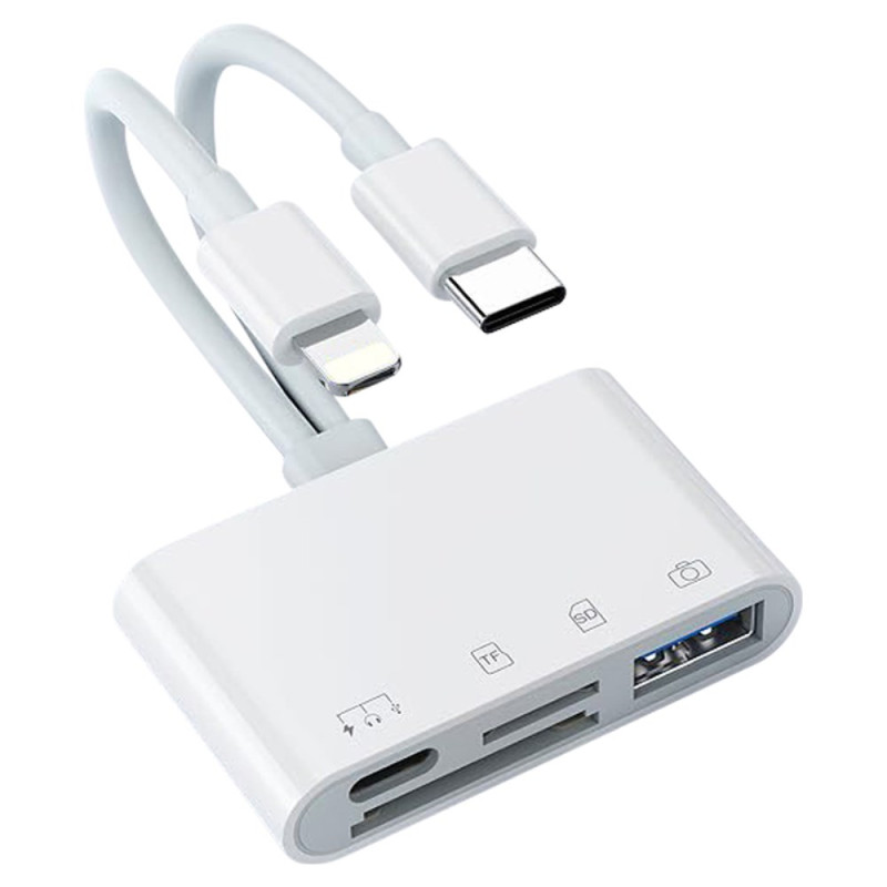Lecteur de Carte 4-en-2 USB-C / 8 broches pour Caméra