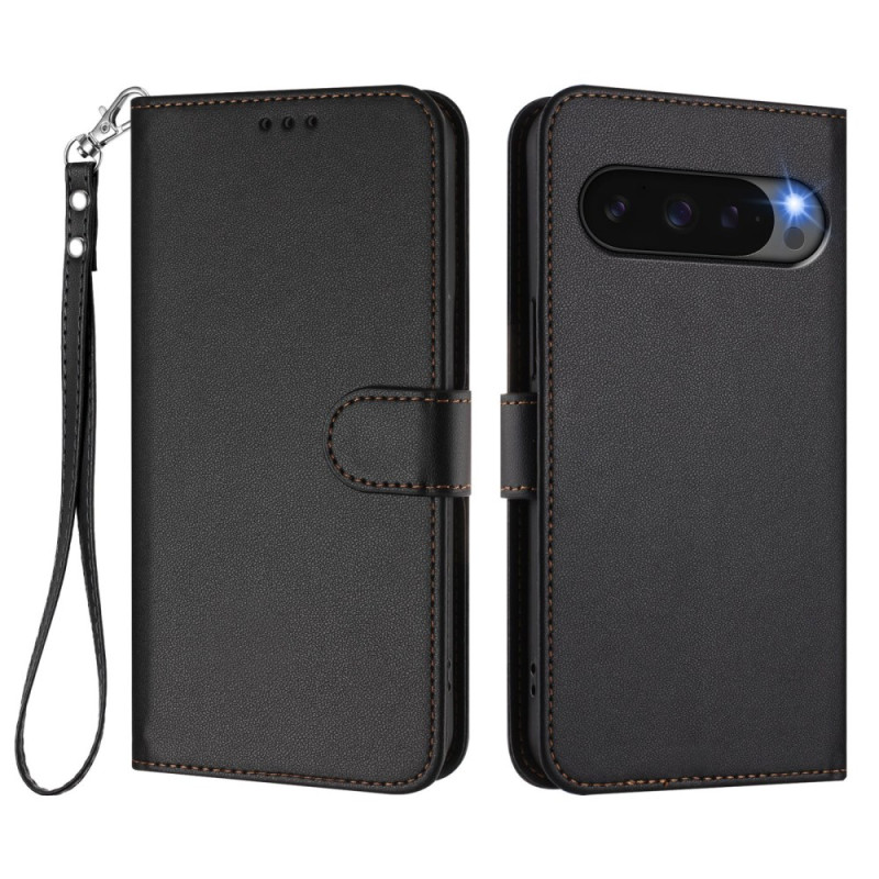 Housse Google Pixel Pro XL Simili Cuir Uni à Lanière