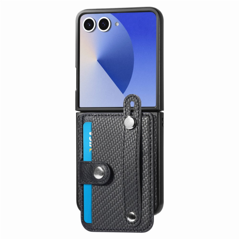 Coque Samsung Galaxy Z Flip 7 Fibre Carbone Porte-Cartes