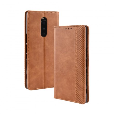 Flip Cover Sony Xperia 1 Effet Cuir Vintage Stylisé Flip Cover Sony Xperia 1 Effet Cuir Vintage Stylisé