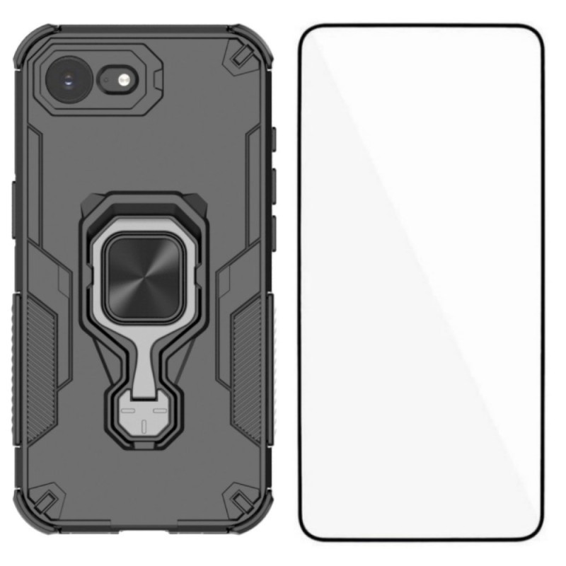 Coque iPhone 16E Ultra Résistante avec Support et Protection Écran en Verre Trempé