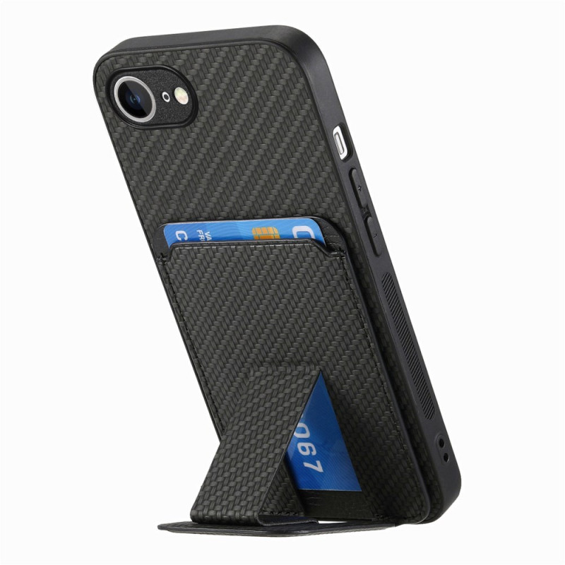 Coque iPhone 17E / 16E Porte-Cartes et Support Fibre Carbone