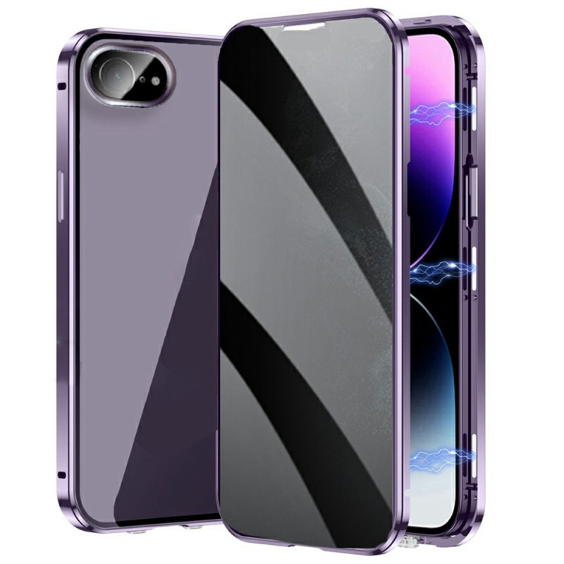 Coque iPhone 17E / 16E Anti-Espion avec Verre Trempé Double Face et Cadre Métallique Magnétique