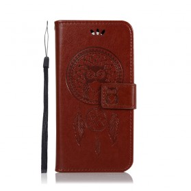 Housse Sony Xperia 1 effet cuir Attrape Rêves Hibou