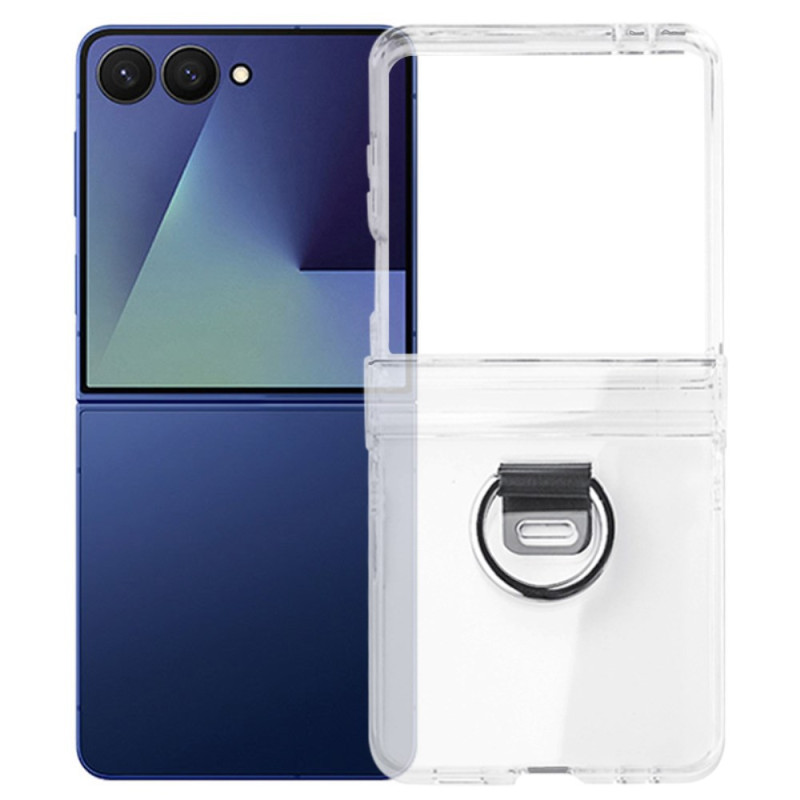 Coque Samsung Galaxy Z Flip 7 Transparente avec Anneau-Support