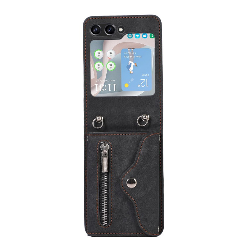 Coque Samsung Galaxy Z Flip 7 Portefeuille avec Lanière et Bandoulière