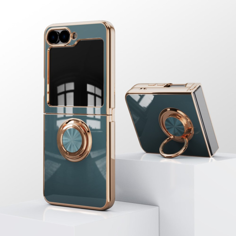 Coque Samsung Galaxy Z Flip 7 FE / Z Flip 6 Finition Brillante avec Anneau-Support