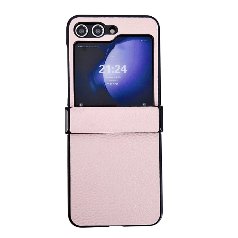 Coque Samsung Galaxy Z Flip 7 FE / Z Flip 6 Motif Litchi