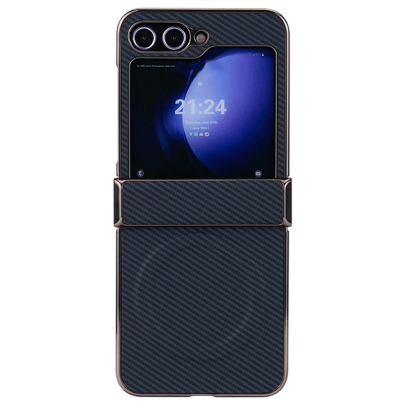 Coque Samsung Galaxy Z Flip 7 FE / Z Flip 6 Magnétique Texture Fibre Carbone