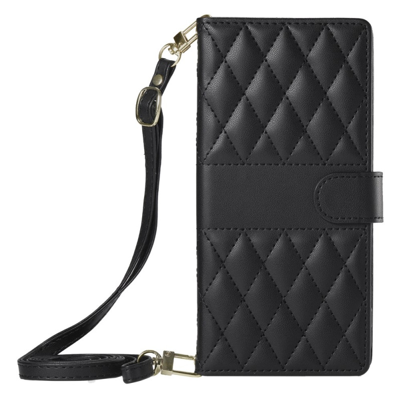 Housse Oppo Reno 14 5G Style Matelassé avec Lanière et Bandoulière