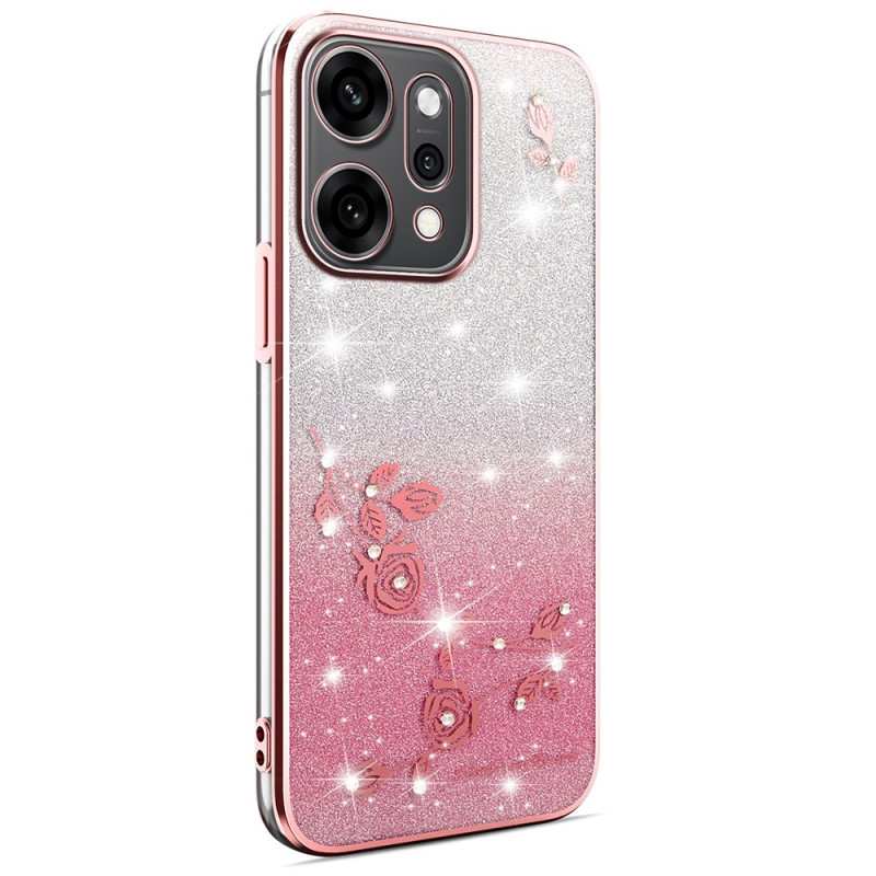 Coque Oppo Reno 14 5G Fleurs et Strass