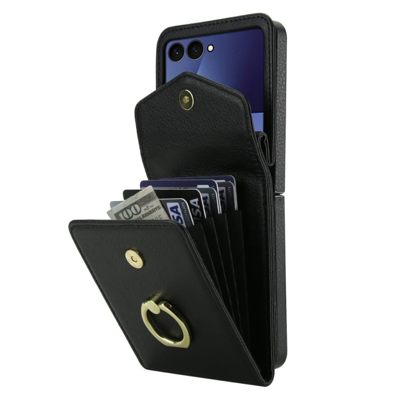 Coque Samsung Galaxy Z Flip 7 Portefeuille Matelassé et Bandoulière