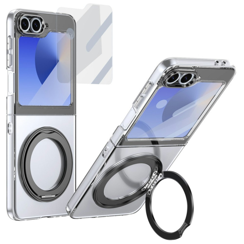 Coque Samsung Galaxy Z Flip 7 FE / Z Flip 6 Support Magnétique et Film Protecteur d'Écran HD