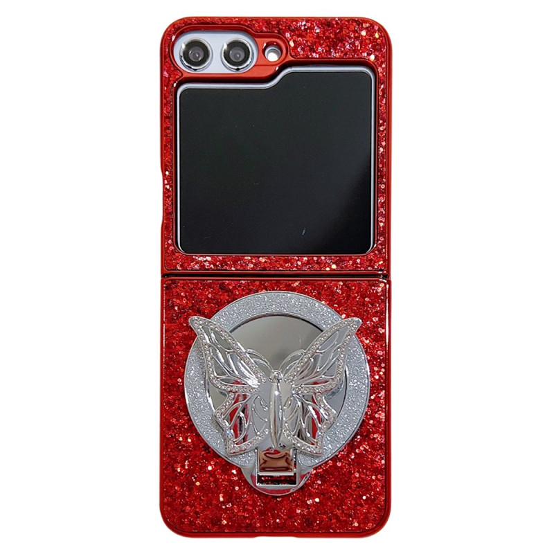 Coque Samsung Galaxy Z Flip 7 FE / Z Flip 6 Papillon-Support Strass