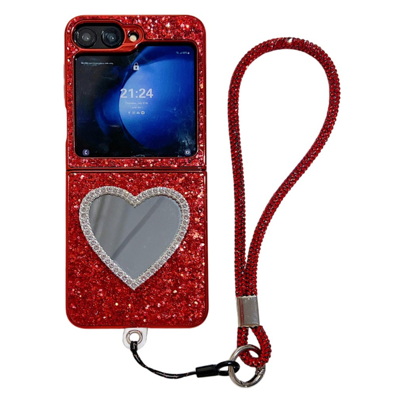 Coque Samsung Galaxy Z Flip 7 FE / Z Flip 6 Miroir et Lanière