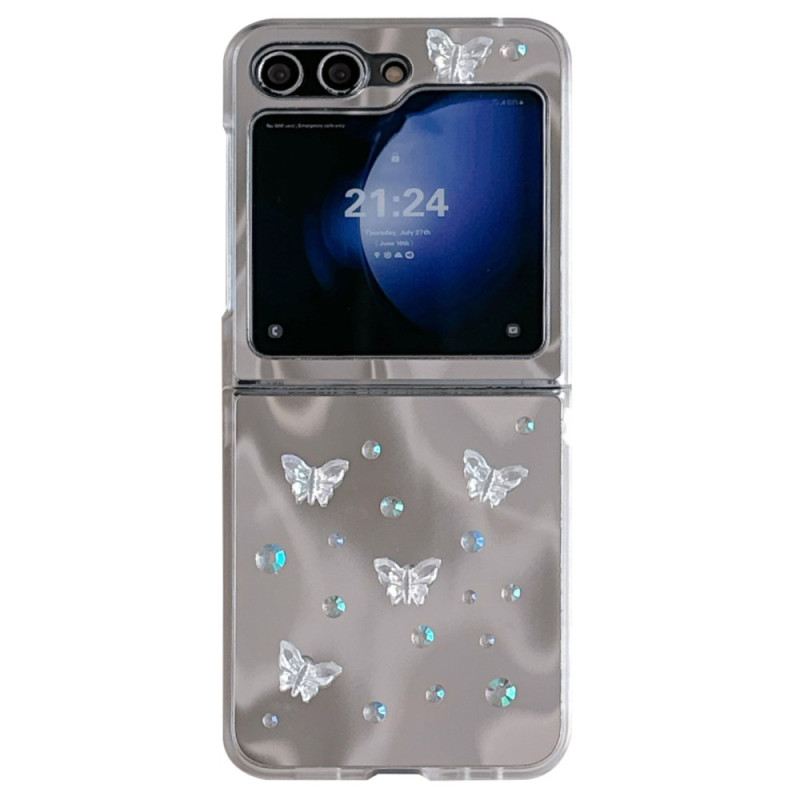 Coque Samsung Galaxy Z Flip 7 FE / Z Flip 6 Miroir avec Bracelet Perles