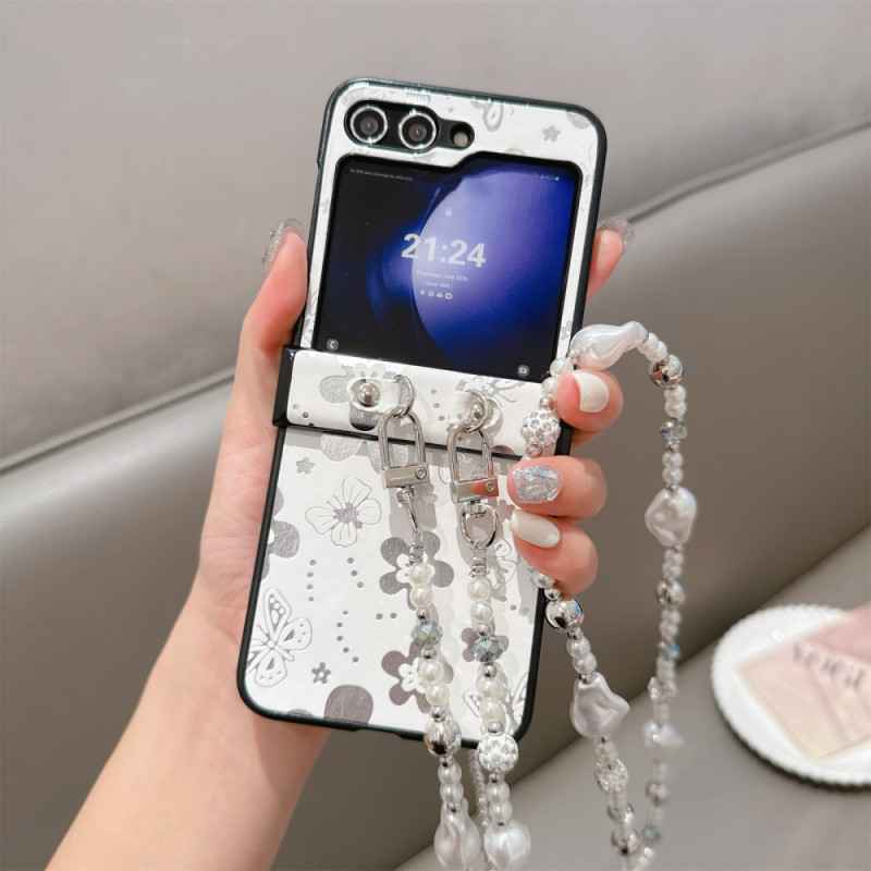 Coque Samsung Galaxy Z Flip 7 FE / Z Flip 6 Sangle Perlée