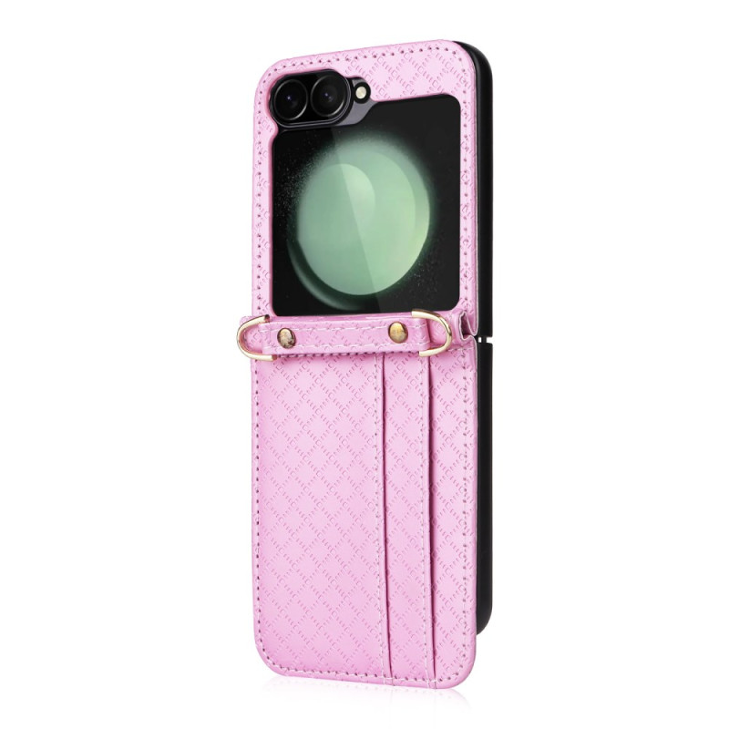 Coque Samsung Galaxy Z Flip 7 FE / Z Flip 6 Motif Losanges avec Bandoulière
