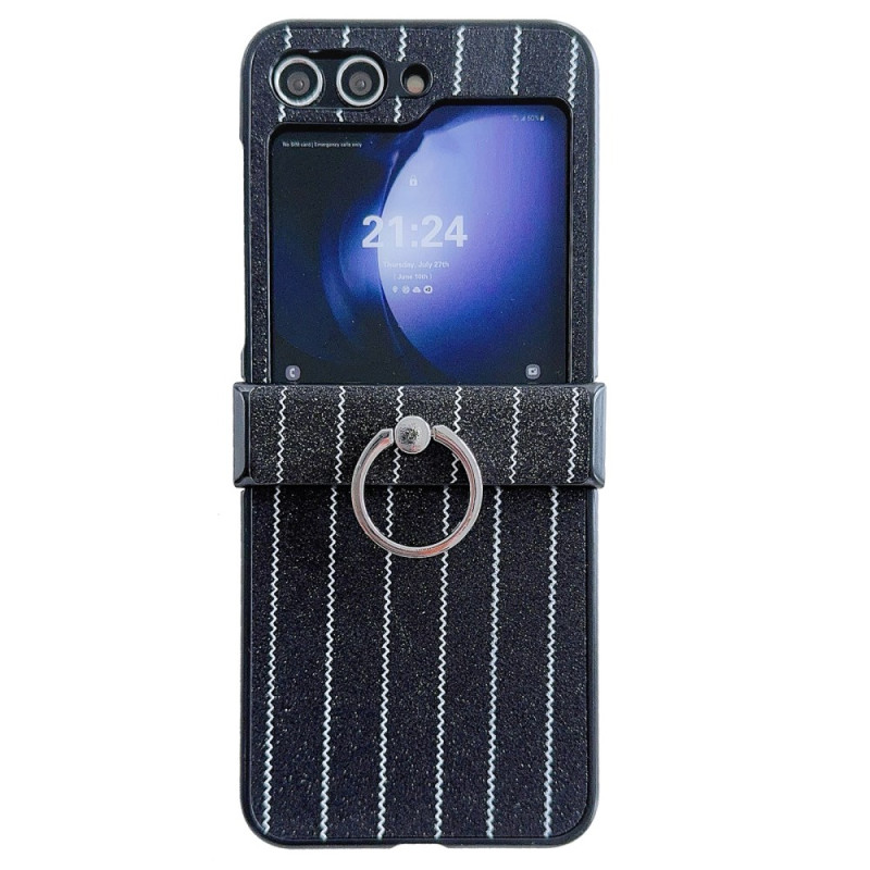 Coque Samsung Galaxy Z Flip 7 FE / Z Flip 6 Anneau Design Rayures