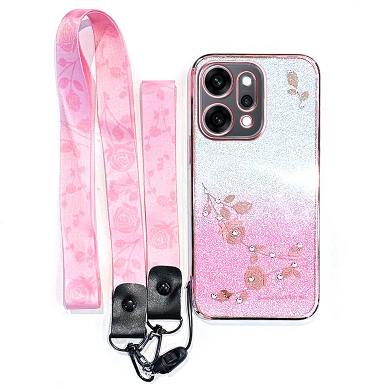 Coque Oppo Reno 14 Pro 5G Fleurs Strass