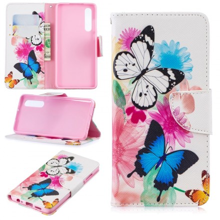 Housse Huawei P30 Papillons et Fleurs Peints