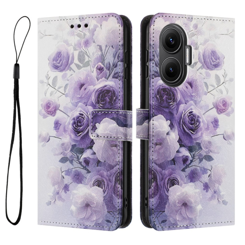 Housse Poco F7 Roses Violettes