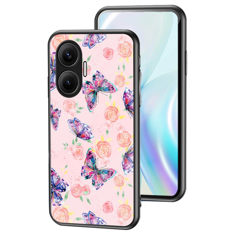 Coque Poco F7 Verre Trempé Papillons