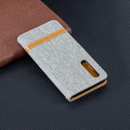 Housse Huawei P30 Tissu et Effet Cuir à Lanière Housse Huawei P30 Tissu et Effet Cuir à Lanière