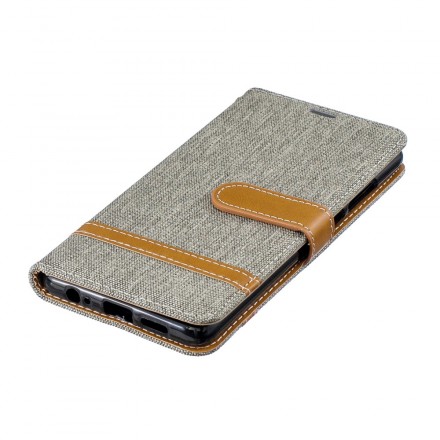 Housse Huawei P30 Tissu et Effet Cuir à Lanière Housse Huawei P30 Tissu et Effet Cuir à Lanière
