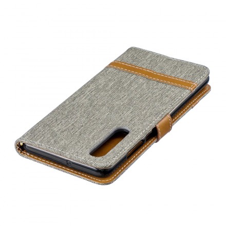 Housse Huawei P30 Tissu et Effet Cuir à Lanière Housse Huawei P30 Tissu et Effet Cuir à Lanière