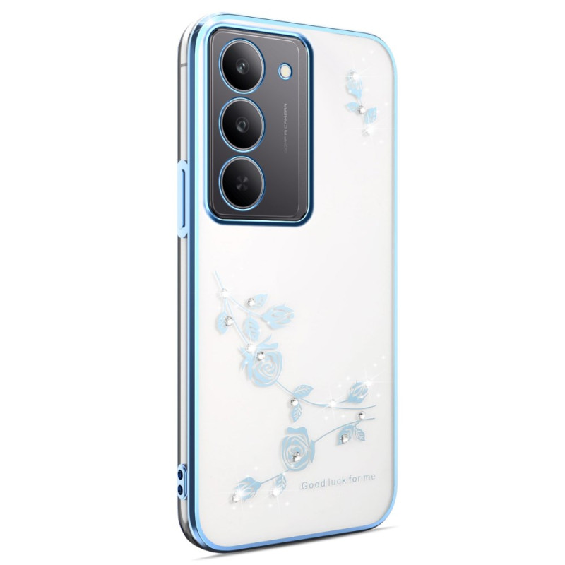 Coque Realme 14X 5G Décoration Florale et Strass KADEM