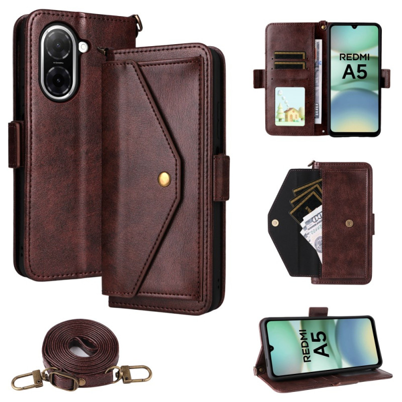 Housse Xiaomi Redmi A5 Portefeuille avec Bandoulière