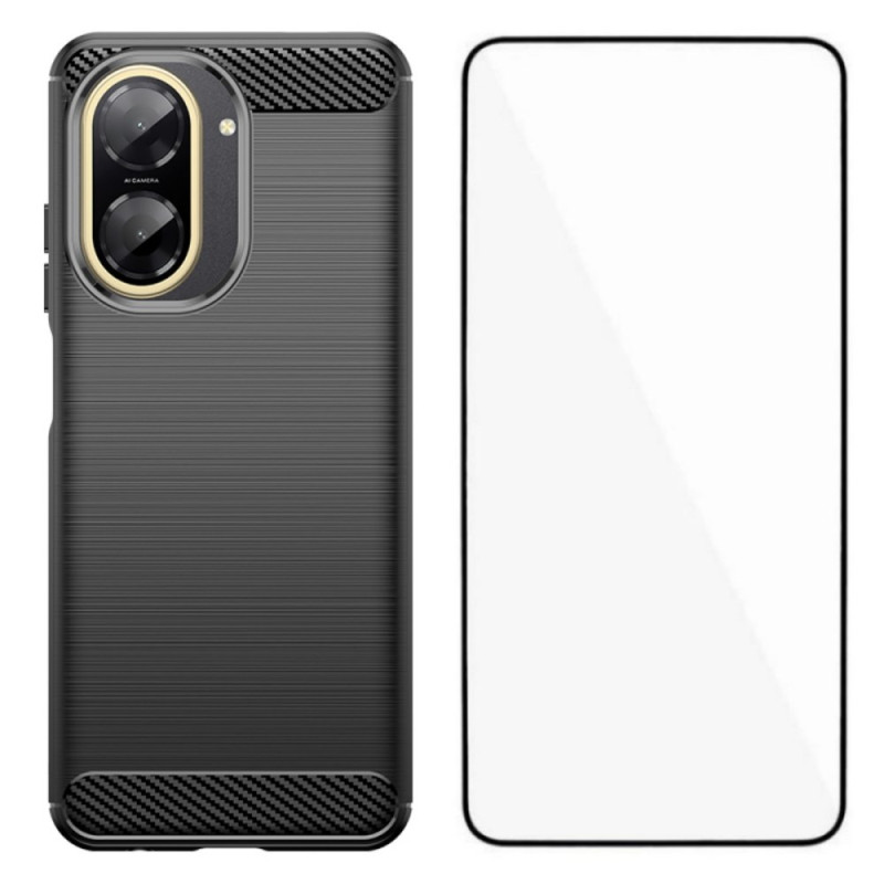 Coque Xiaomi Redmi A5 Fibre Carbone Brossée avec Protecteur Écran