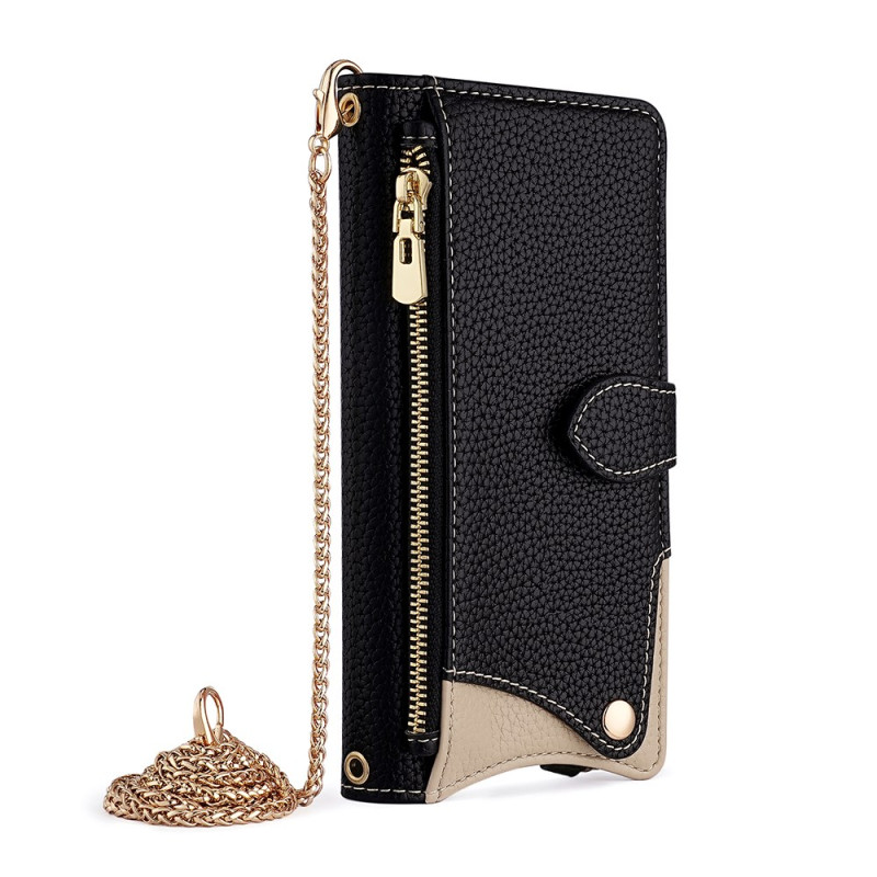Housse Realme C71 Portefeuille Bicolore avec Miroir et Bandoulière