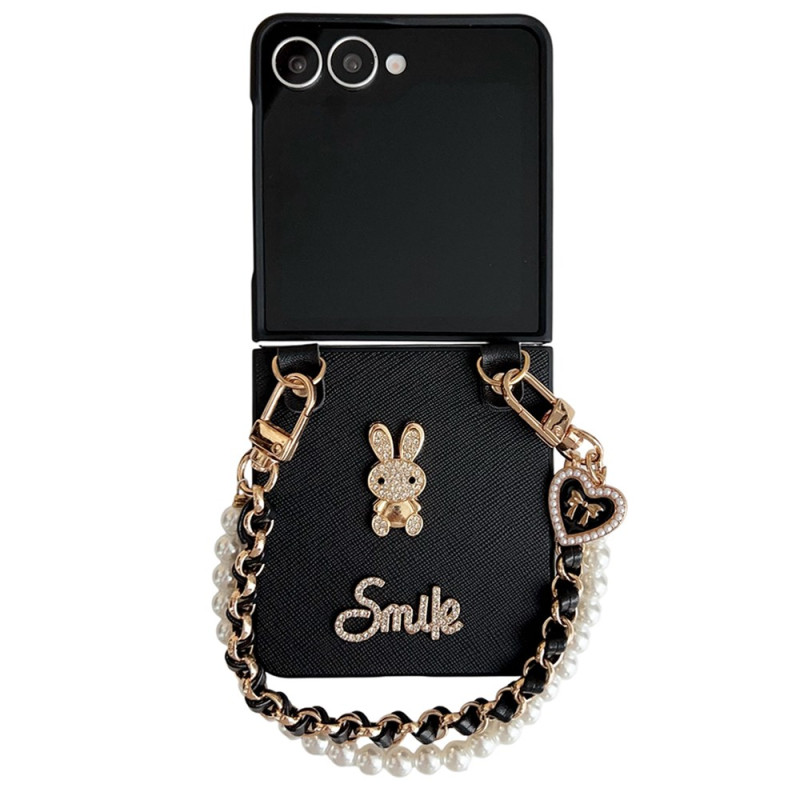 Coque Samsung Galaxy Z Flip 7 Lapin Smile avec Bracelet