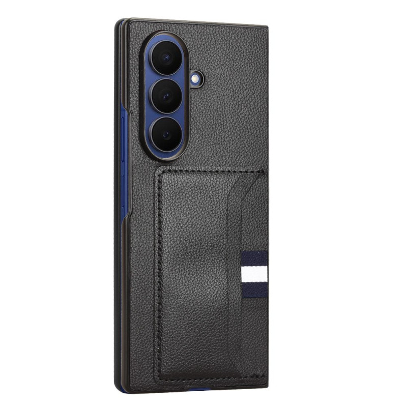 Coque Samsung Galaxy Z Fold 7 Texture Litchi avec Porte-Cartes