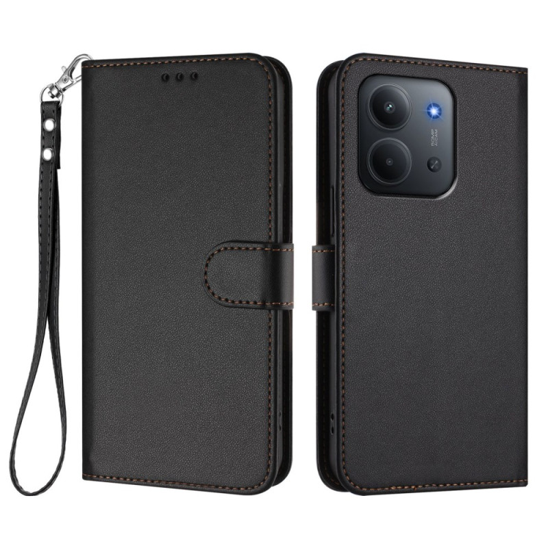 Housse Xiaomi Redmi 15C 4G Effet Cuir à Lanière