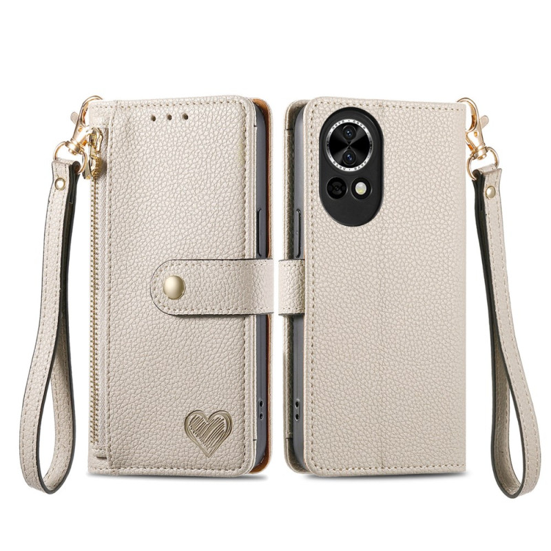 Housse Huawei Nova 13 Portefeuille RFID et Coeur