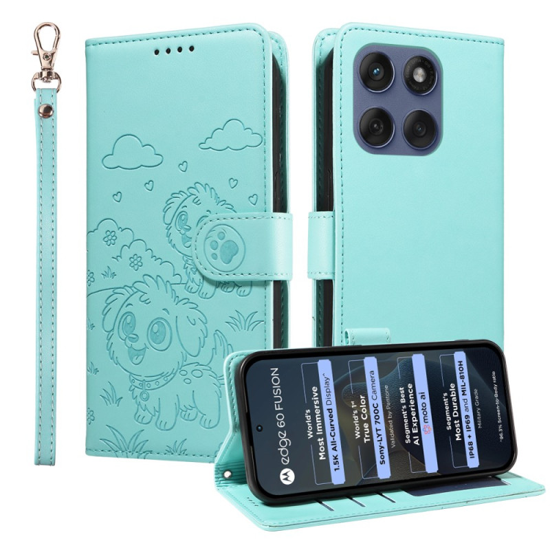 Housse Motorola Edge 60 Blocage RFID et Motif de Chien