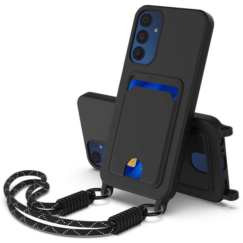 Coque à Cordon Samsung Galaxy A05s Silicone Liquide avec Porte-Carte