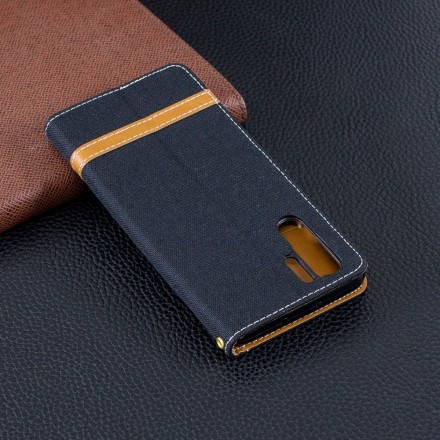 Housse Huawei P30 Pro Tissu et Effet Cuir à Lanière Housse Huawei P30 Pro Tissu et Effet Cuir à Lanière